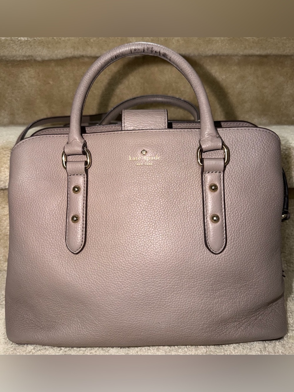Kate Spade Larchmont Avenue Evangeline Crossbody Pebbled Leather Purse Cityscape